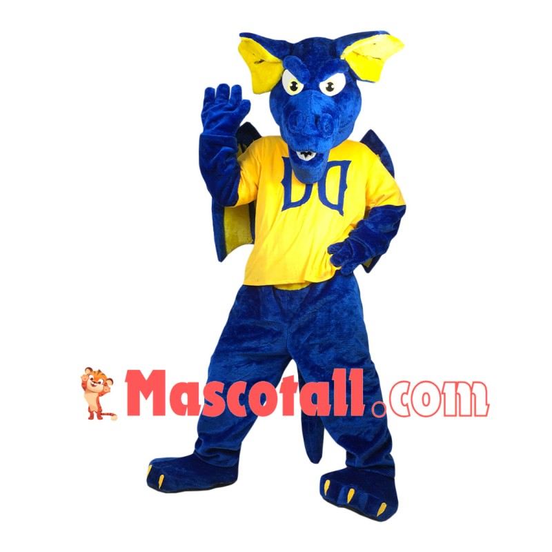 Customized Blue Dragon With Fierce Look Mascot Costume