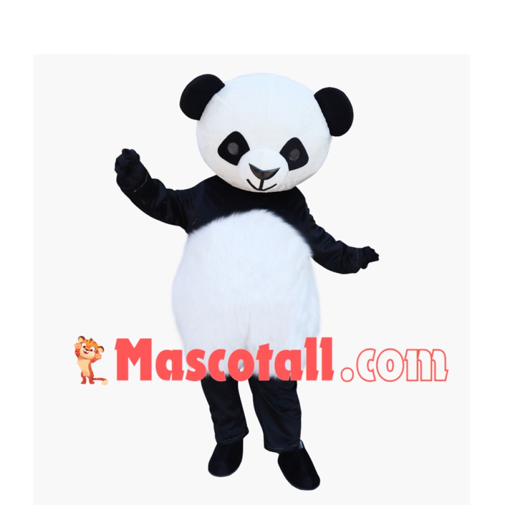 Lifesome Panda With Furry Body Mascot Costume