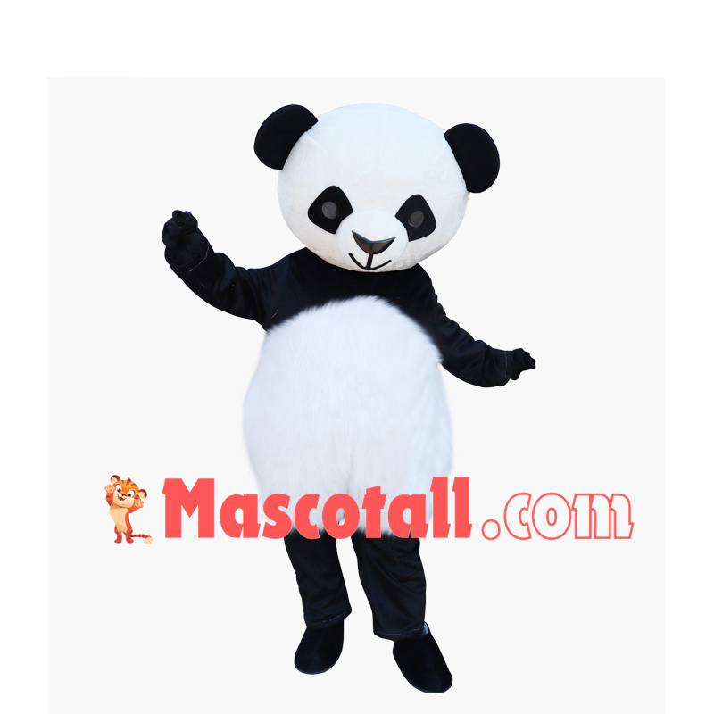 Lifesome Panda With Furry Body Mascot Costume