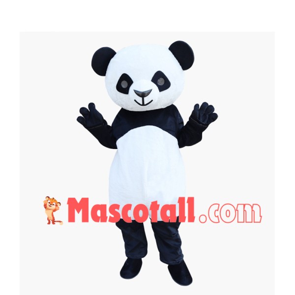 Lifesome Panda With Furry Body Mascot Costume