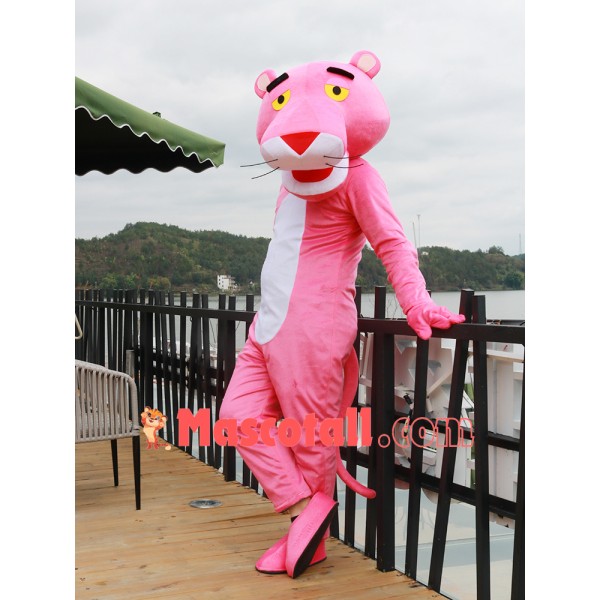 The Cozy Pink Panther Cartoon Mascot Costume