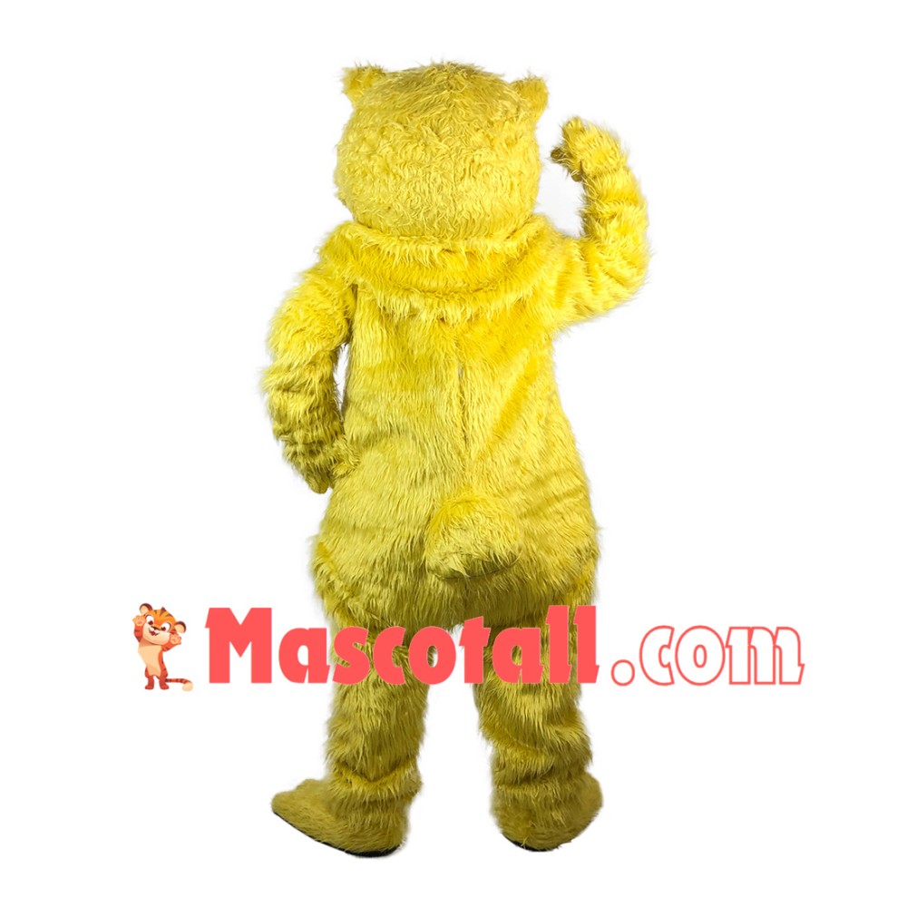 Soft Furry Yellow Bear Mascot Costume