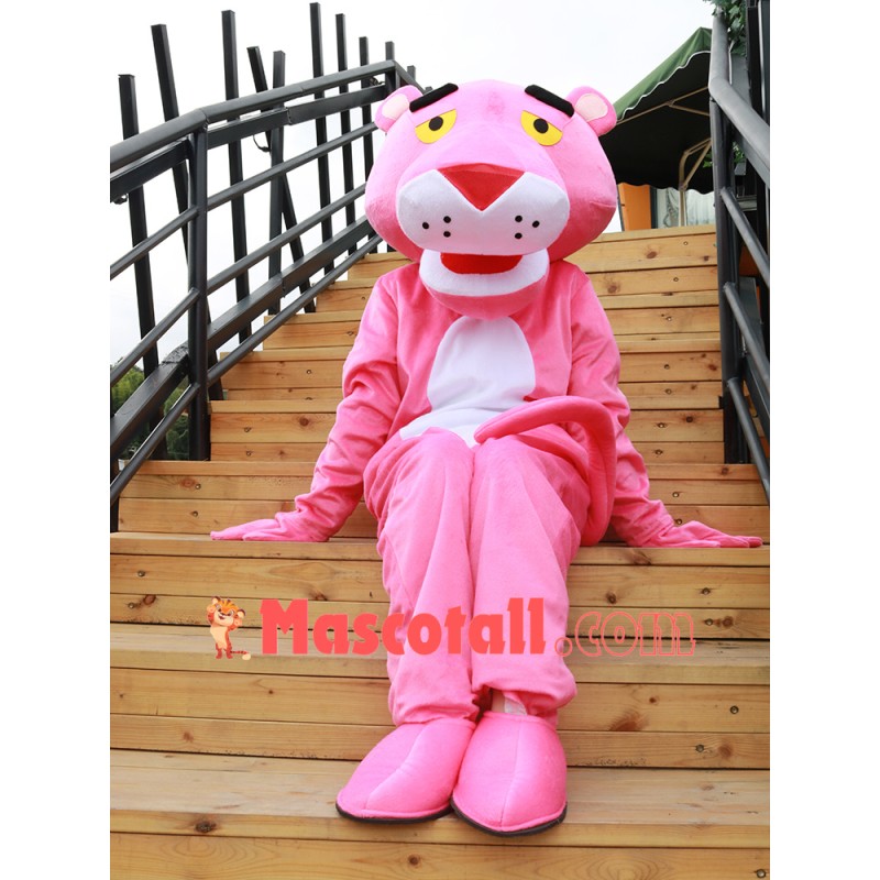The Cozy Pink Panther Cartoon Mascot Costume