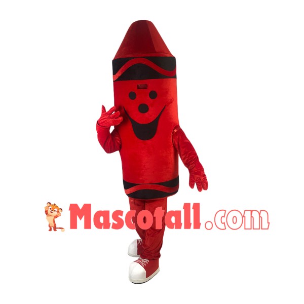 Breathable Cartoon Red Crayon Mascot Costume