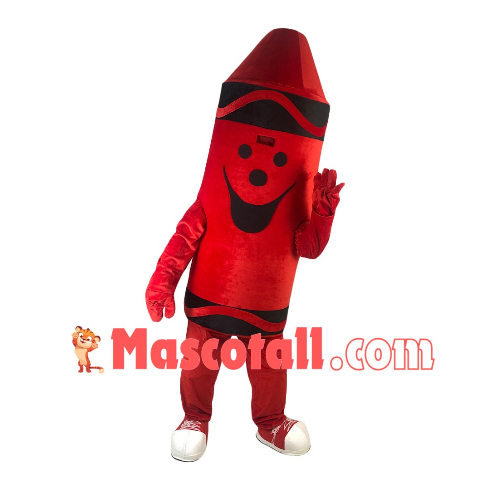 Breathable Cartoon Red Crayon Mascot Costume
