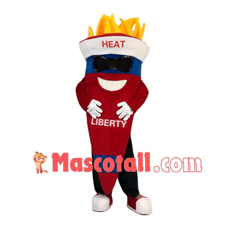 Lit Torch of The University Mascot Costume