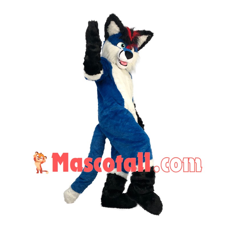 Tactical Adult Blue Wolf Mascot Soft Costume