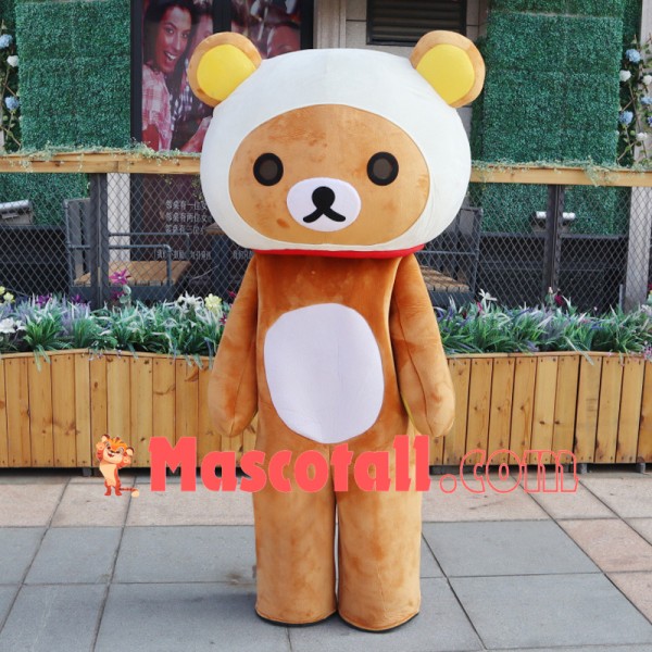 Drowsy Rilakkuma With White Kerchief Mascot Costume