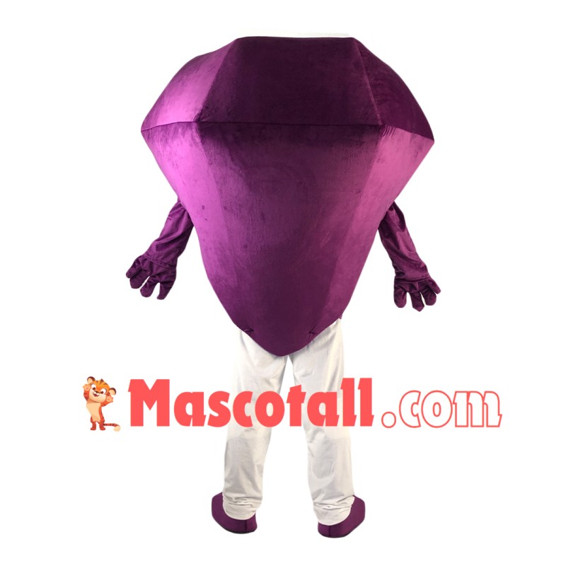 Large Carat Purple Rhomboid Diamond Mascot Costume