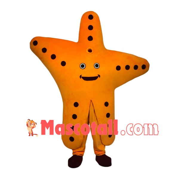 Gorgeous Orange Starfish Cartoon Mascot Costume