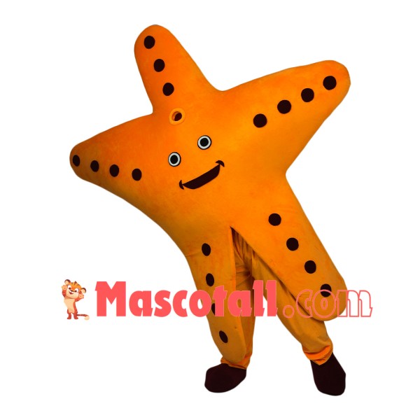 Gorgeous Orange Starfish Cartoon Mascot Costume