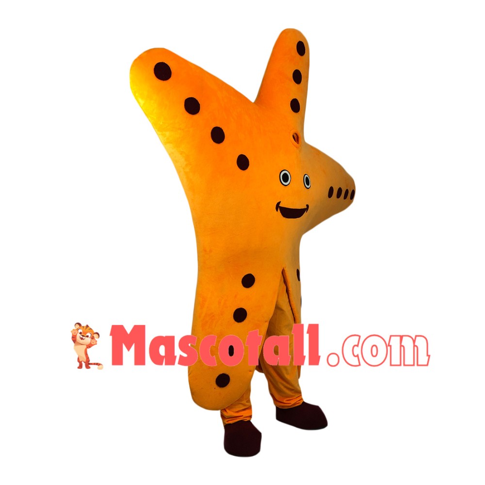 Gorgeous Orange Starfish Cartoon Mascot Costume