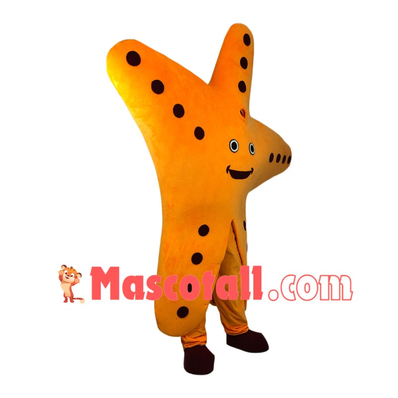 Gorgeous Orange Starfish Cartoon Mascot Costume