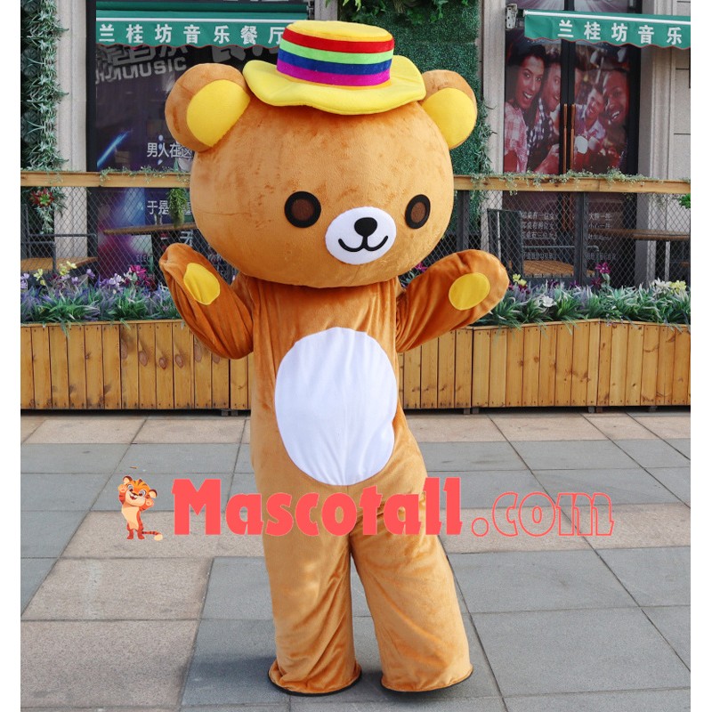 Pleasant Rilakkuma With Rainbow Hat Mascot Costume