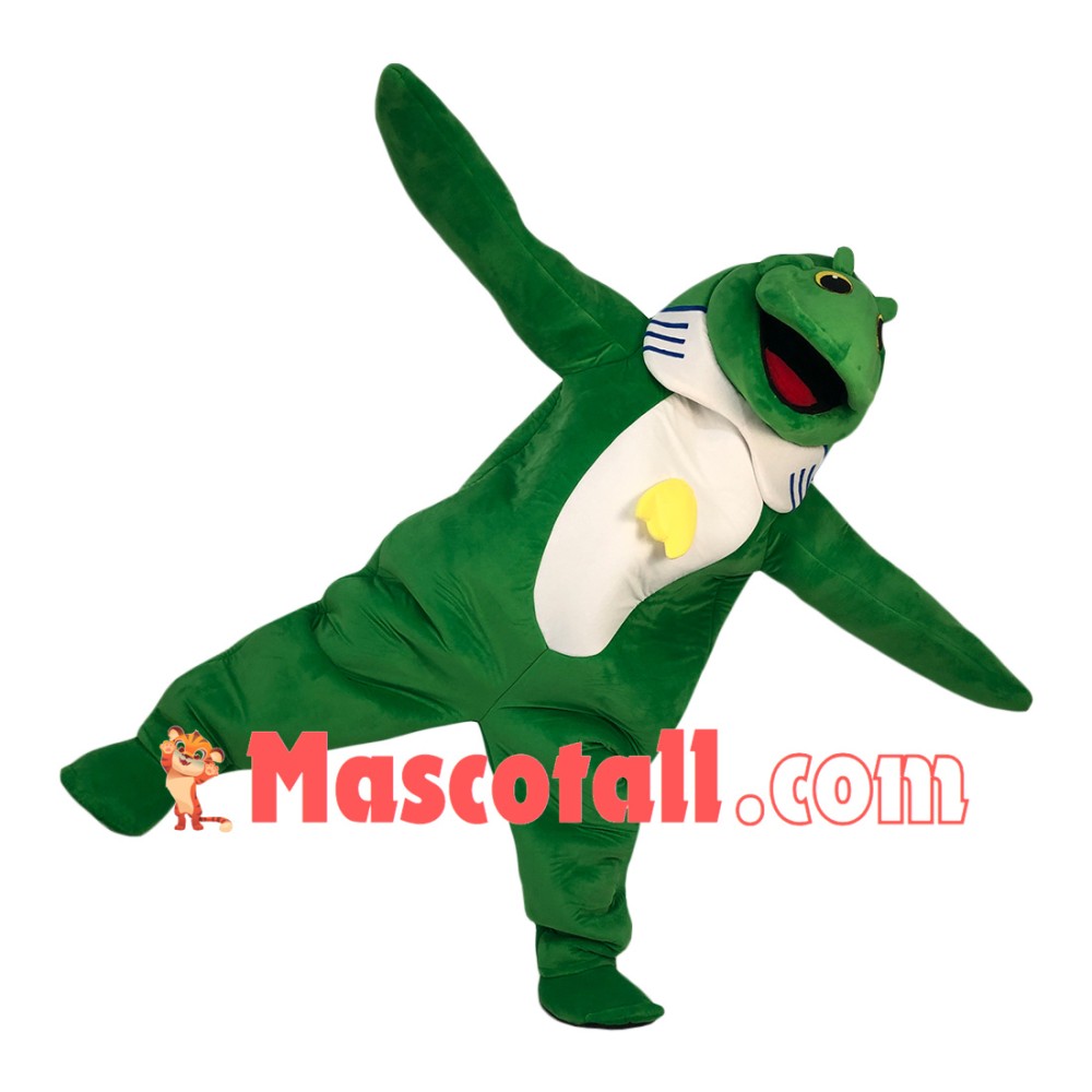 Croaking The Big Mouth Frog Mascot Soft Costume