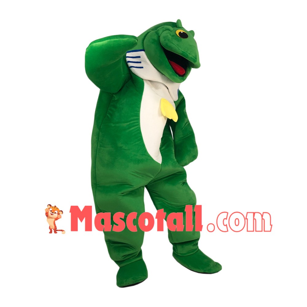 Croaking The Big Mouth Frog Mascot Soft Costume