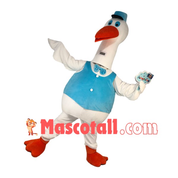 The Dignified Service White Goose Mascot Costume