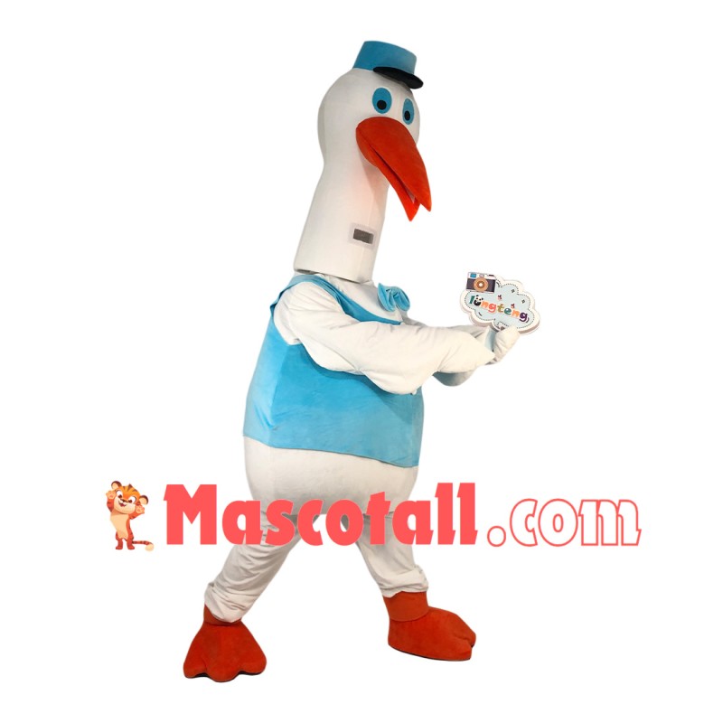 The Dignified Service White Goose Mascot Costume