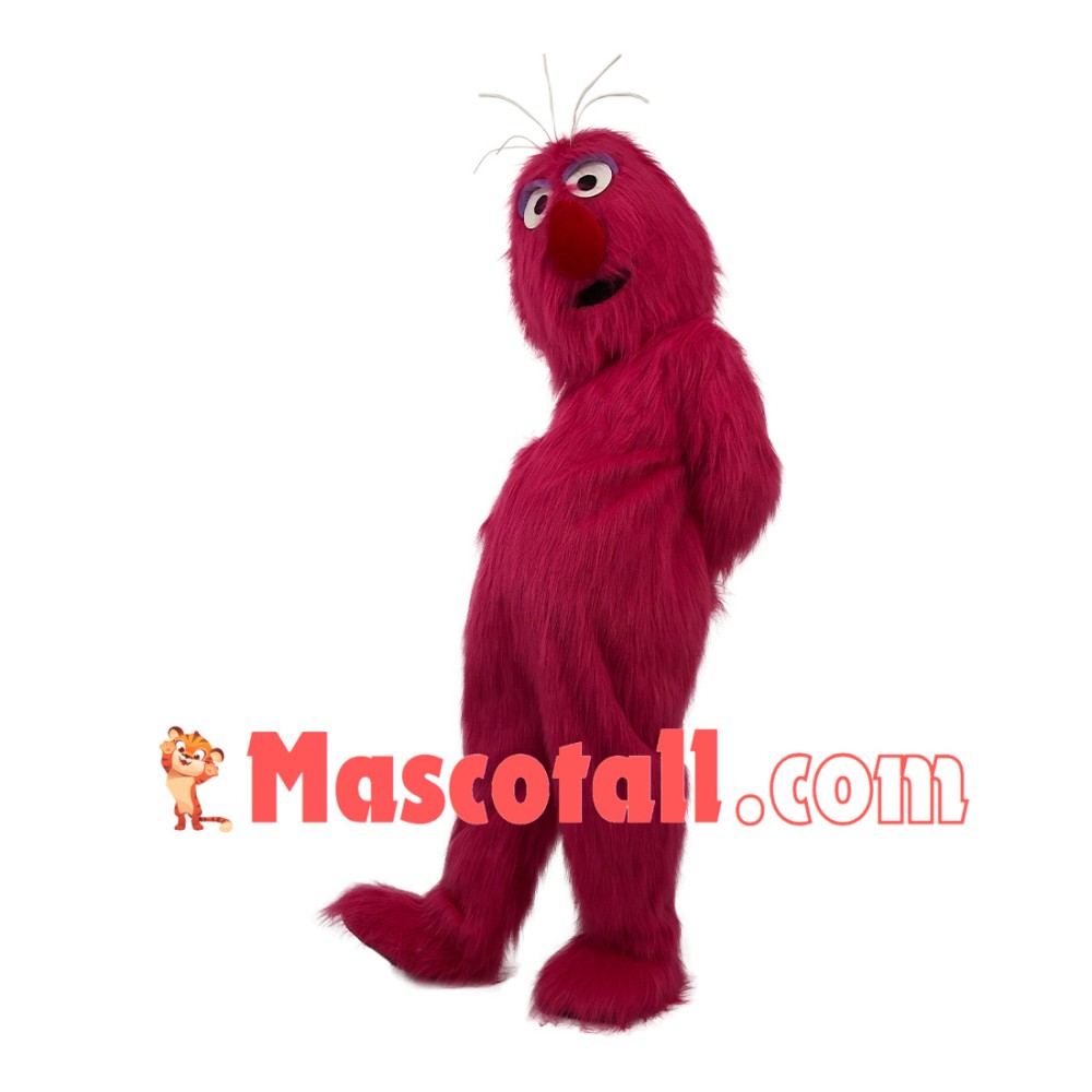 Cartoon Red Furry Monster Mascot Costume for Outdoor Event