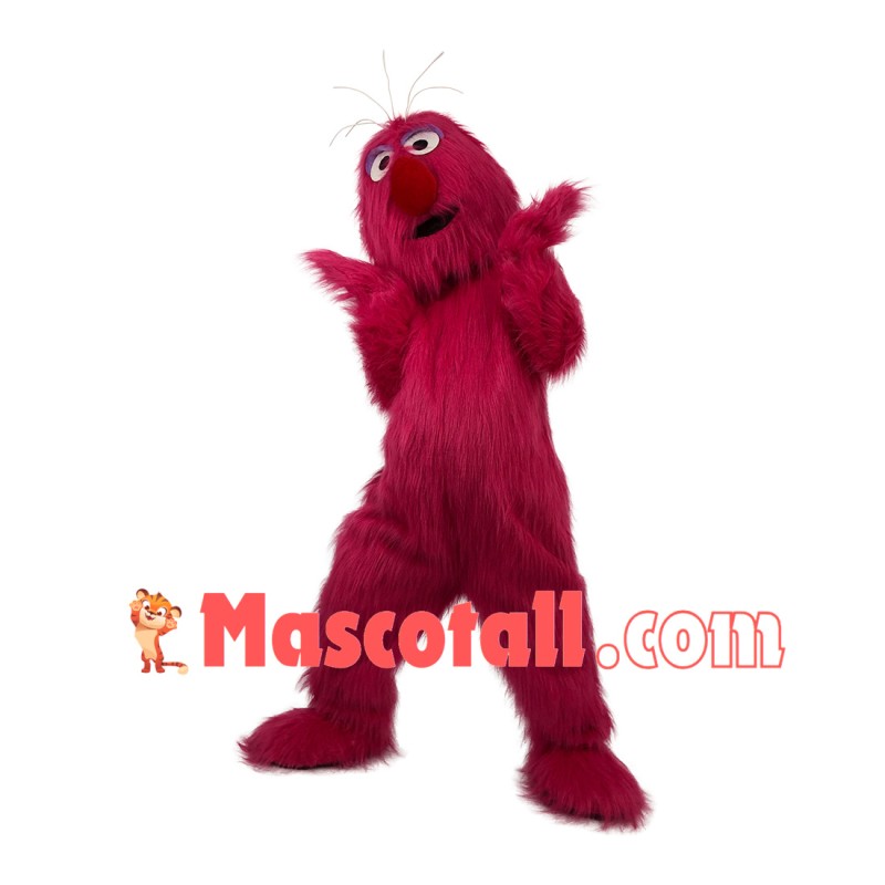 Cartoon Red Furry Monster Mascot Costume for Outdoor Event