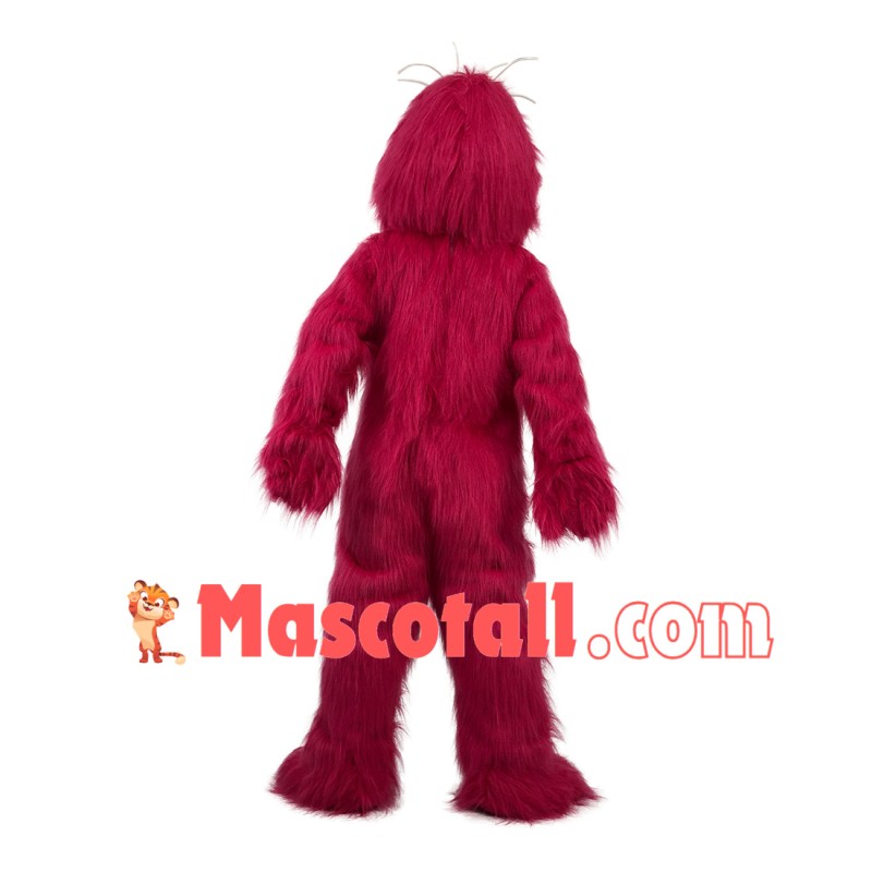 Cartoon Red Furry Monster Mascot Costume for Outdoor Event