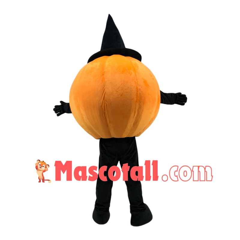 Halloween Pumpkin With Magic Hat Mascot Costume