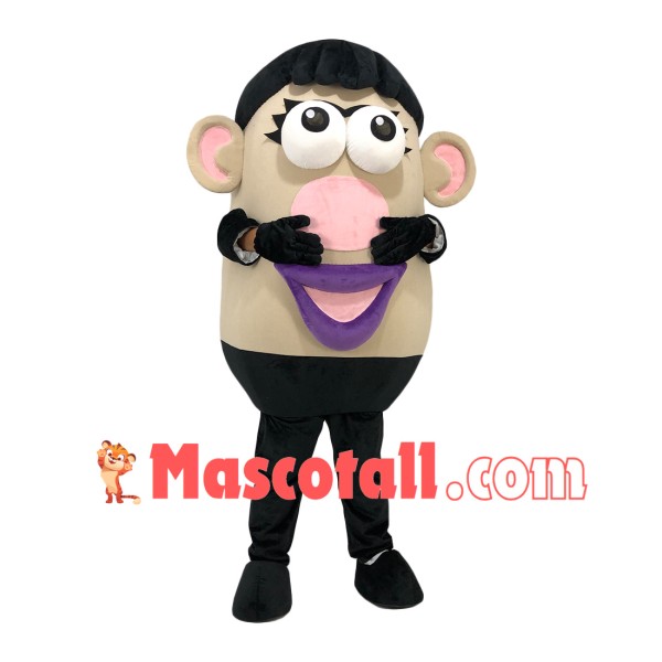 Mrs Potato Head With Purple Lips Mascot Cartoon Costume