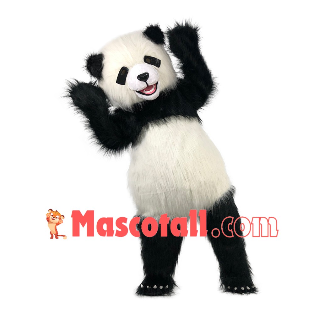 Adult Lively Panda Mascot Long Wool Costume