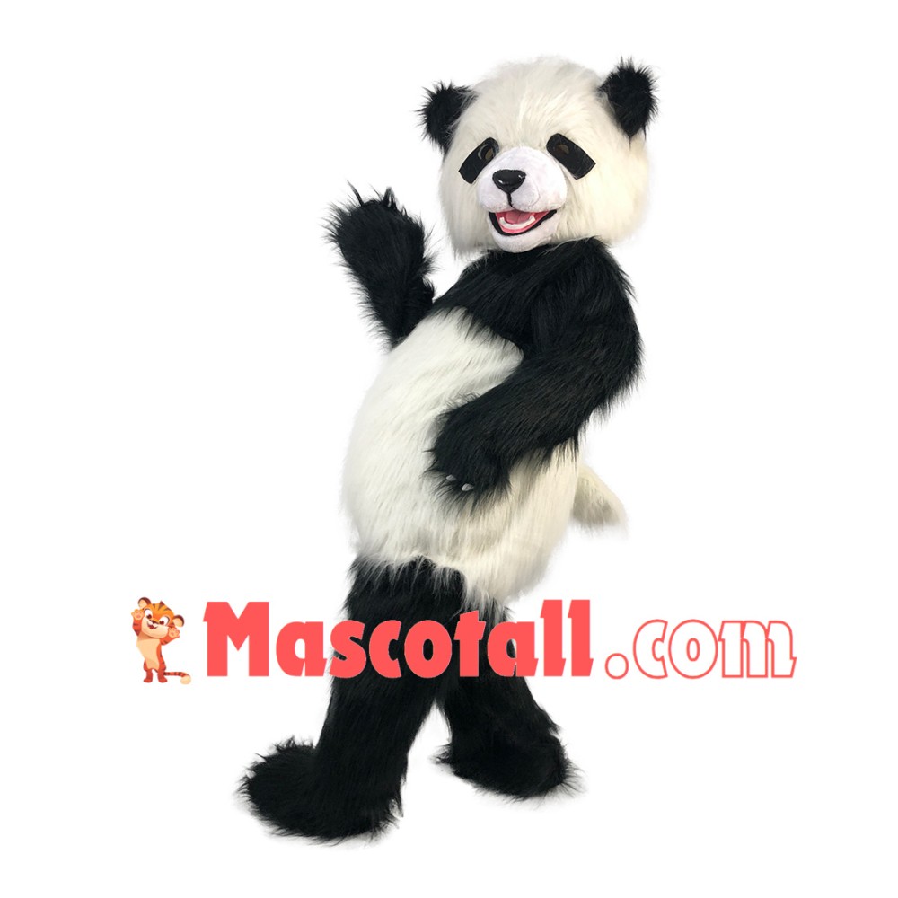 Adult Lively Panda Mascot Long Wool Costume