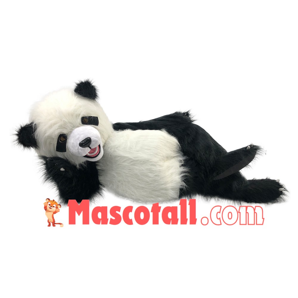 Adult Lively Panda Mascot Long Wool Costume