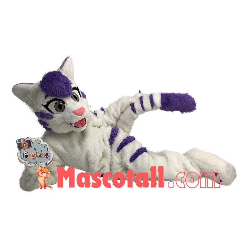 Optimistic Little Snow Wolf Mascot Plush Costume