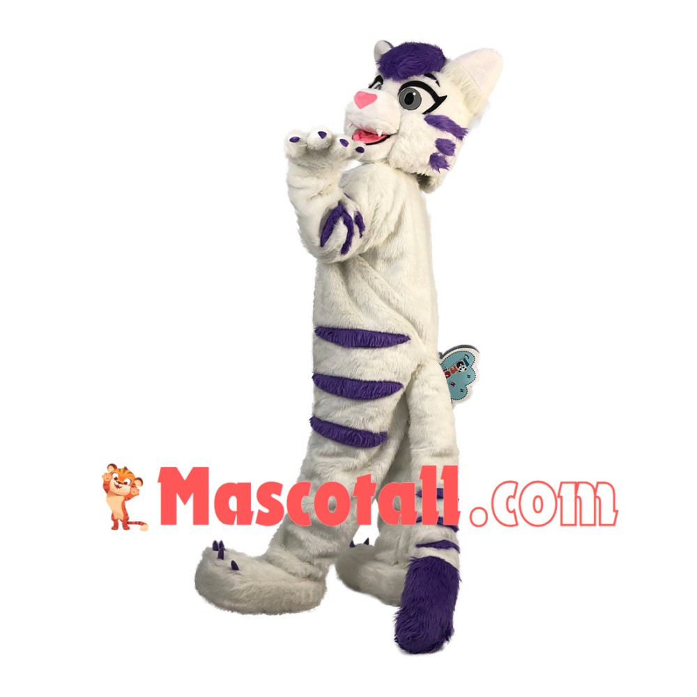 Optimistic Little Snow Wolf Mascot Plush Costume