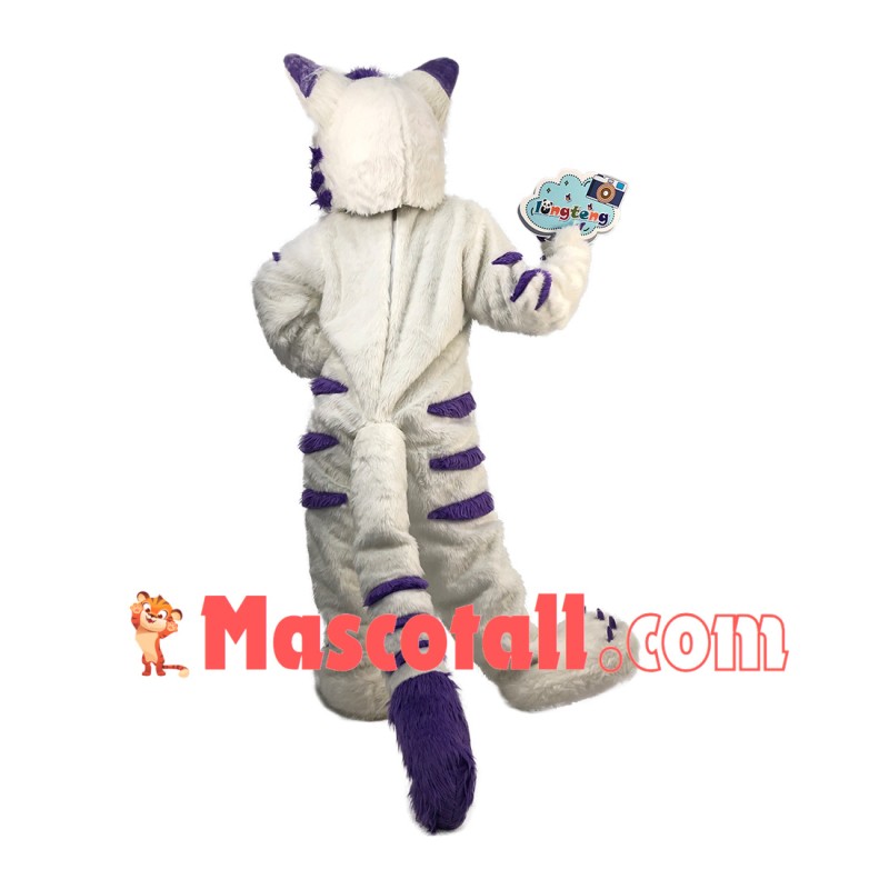 Optimistic Little Snow Wolf Mascot Plush Costume