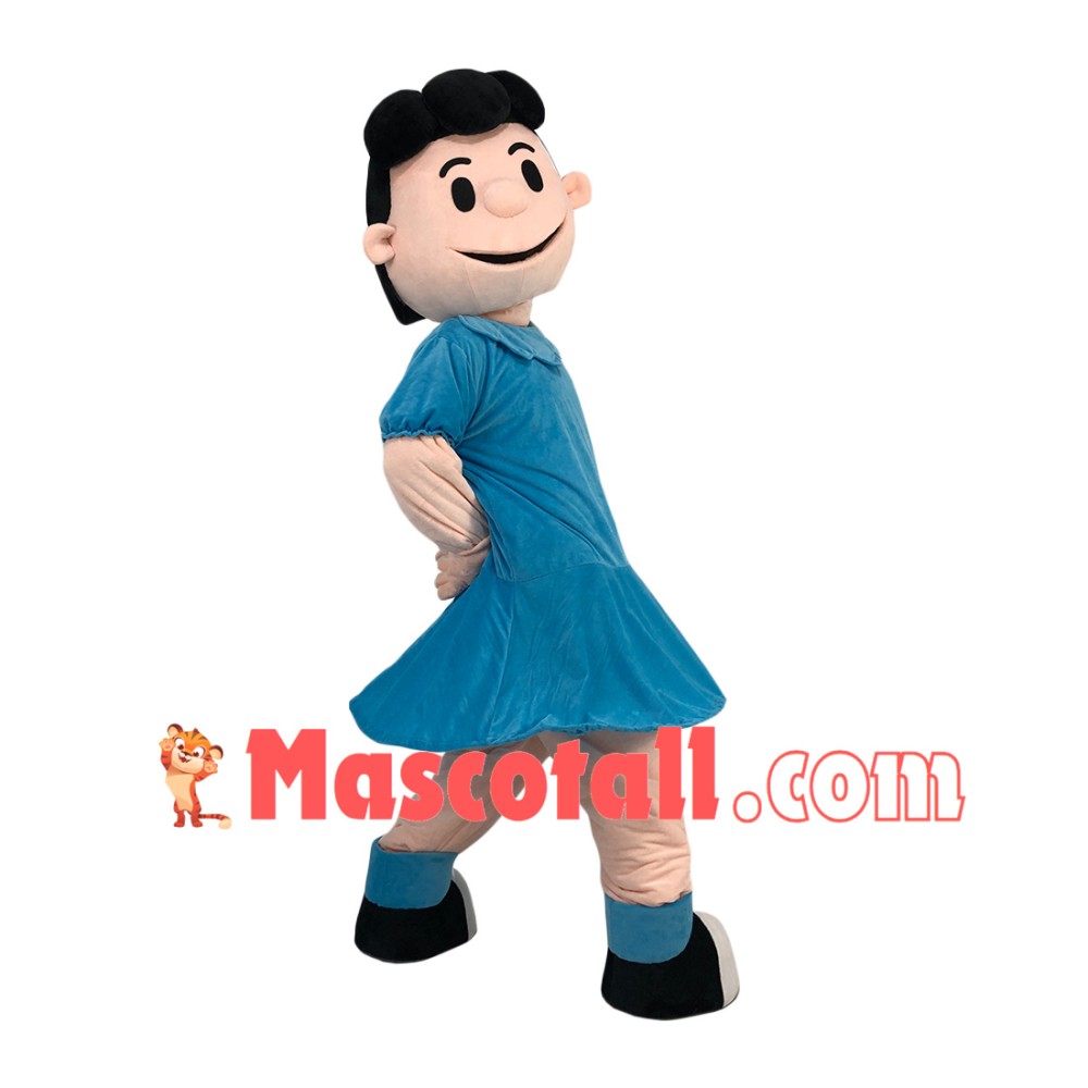 Fuss The Lucy In Blue Dress Cartoon Mascot Costume