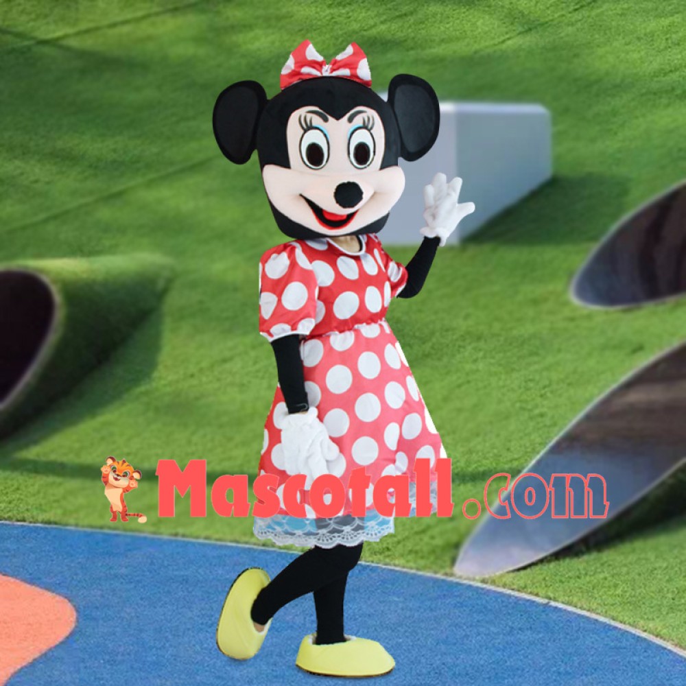 Elegant Minnie Wearing Dress Mascot Costume