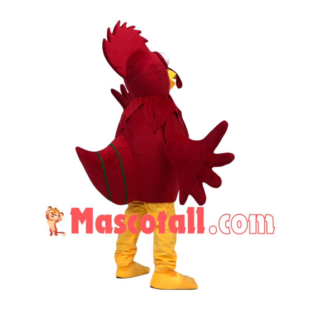Frightened the Staring Red Chicken Mascot Costume