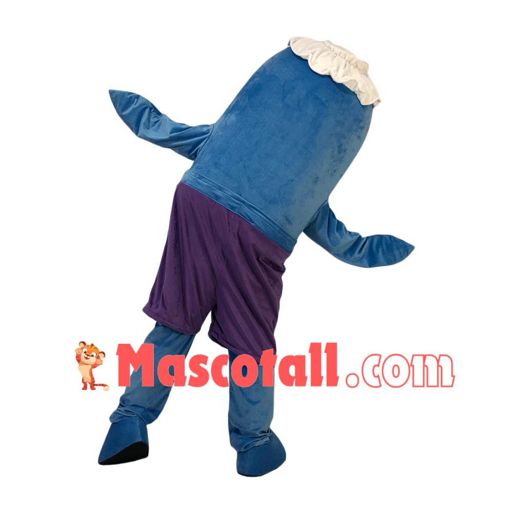 Joyful Baby Dolphin In Shorts Mascot Costume