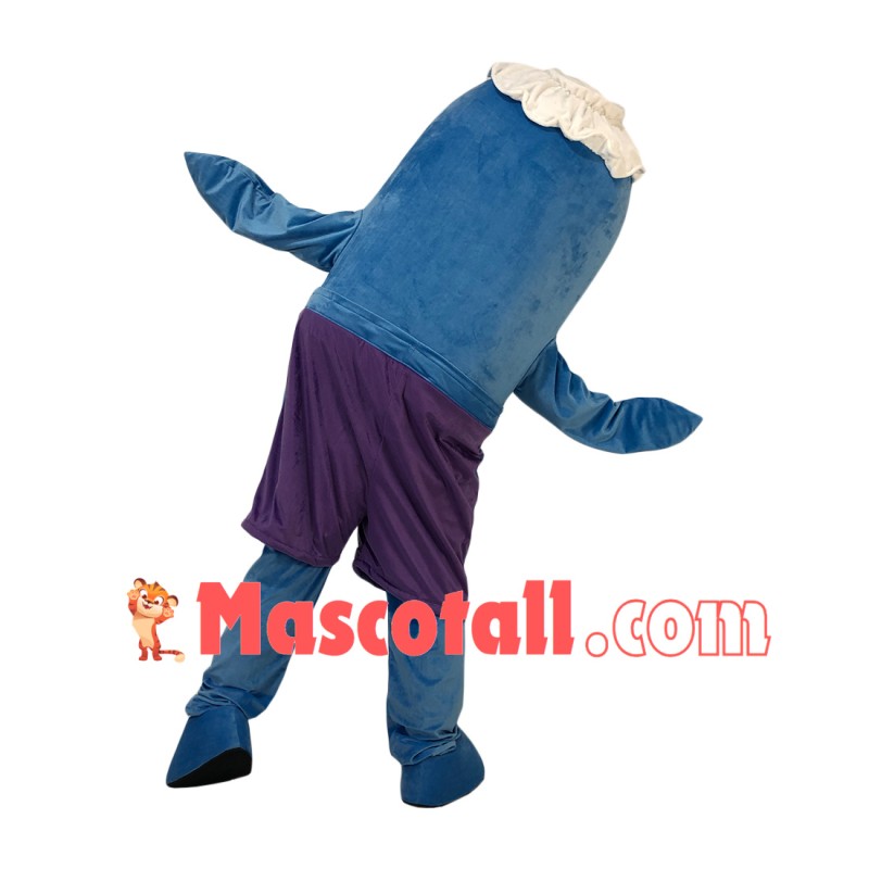 Joyful Baby Dolphin In Shorts Mascot Costume