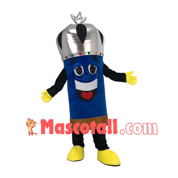 Pencil of Wisdom Mascot Costume Wearing Crown