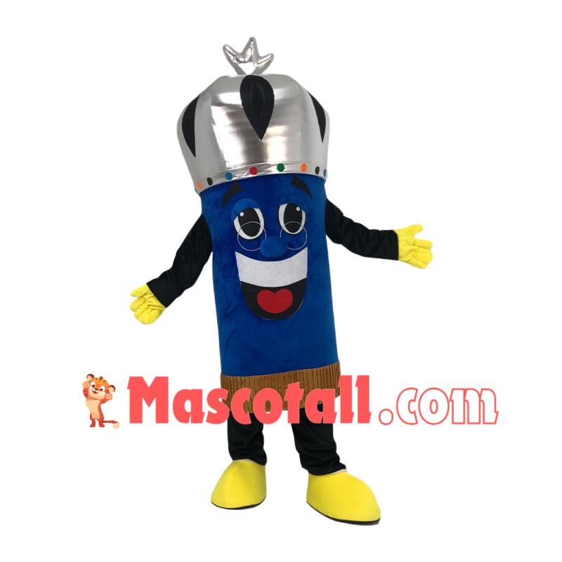 Pencil of Wisdom Mascot Costume Wearing Crown