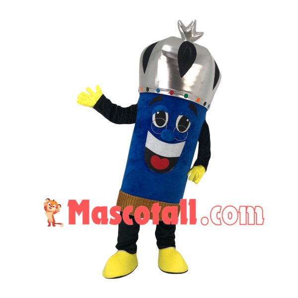 Pencil of Wisdom Mascot Costume Wearing Crown