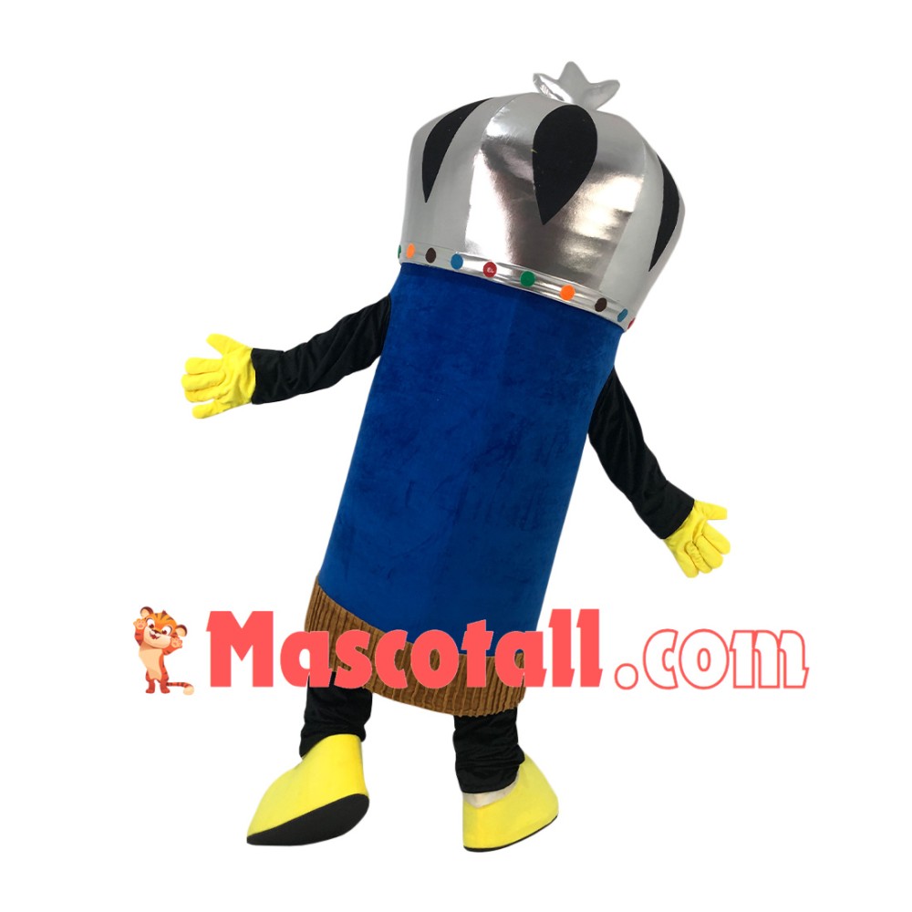 Pencil of Wisdom Mascot Costume Wearing Crown