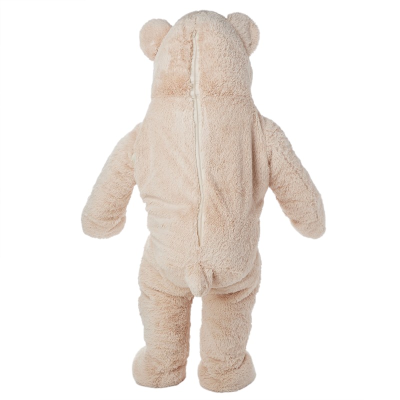 Cute Beige Soft Bear Mascot Costume For Surprised Party