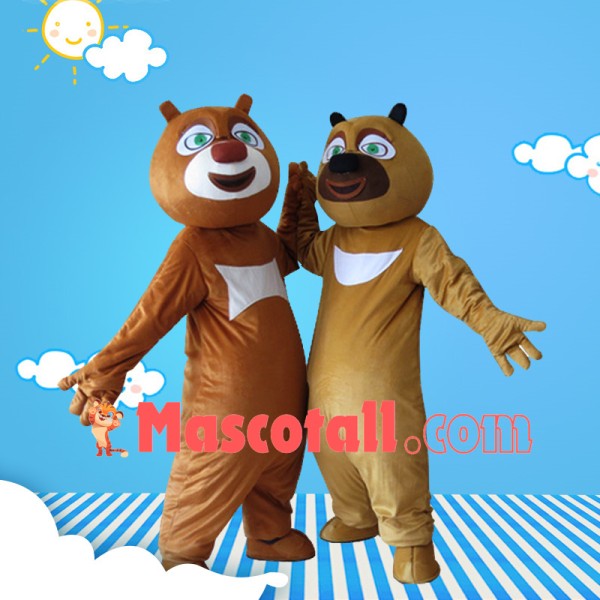 Forest Guardian Briar and Bramble Bear Brothers Mascot Cartoon Costume