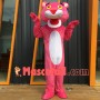 Humorous and Mischievous Pink Panther Mascot Cartoon Costume