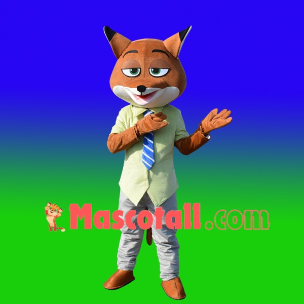 Clever Fox Nick Wilde Mascot Adult Cartoon Costume