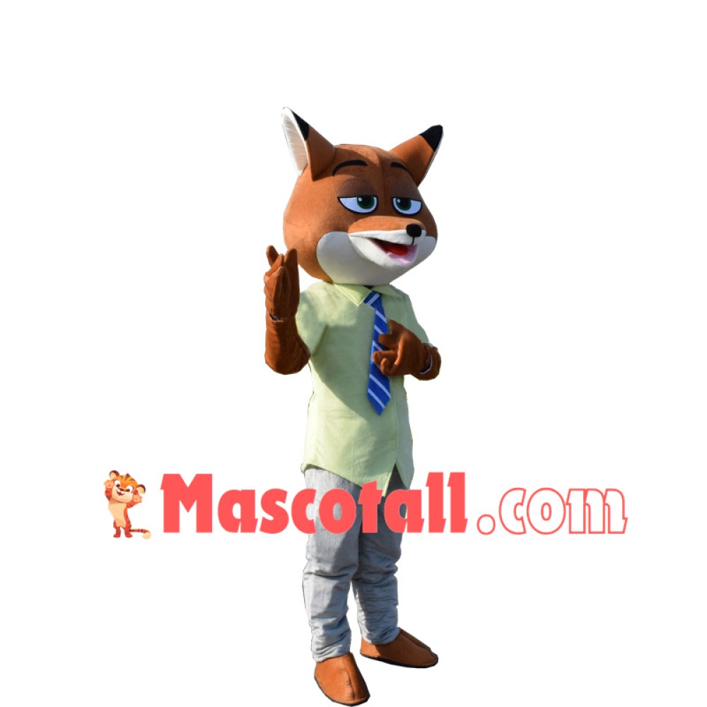 Clever Fox Nick Wilde Mascot Adult Cartoon Costume