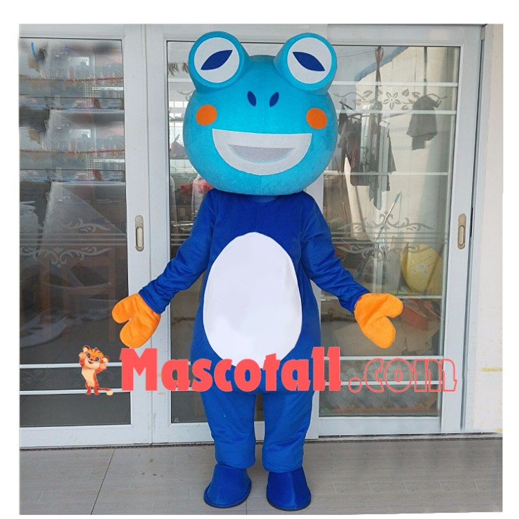 Vivid Cartoon Mixed Blue Frog Mascot Adult Costume