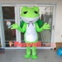 Lively Emerald Green Lotus Leaf Frog Mascot Costume