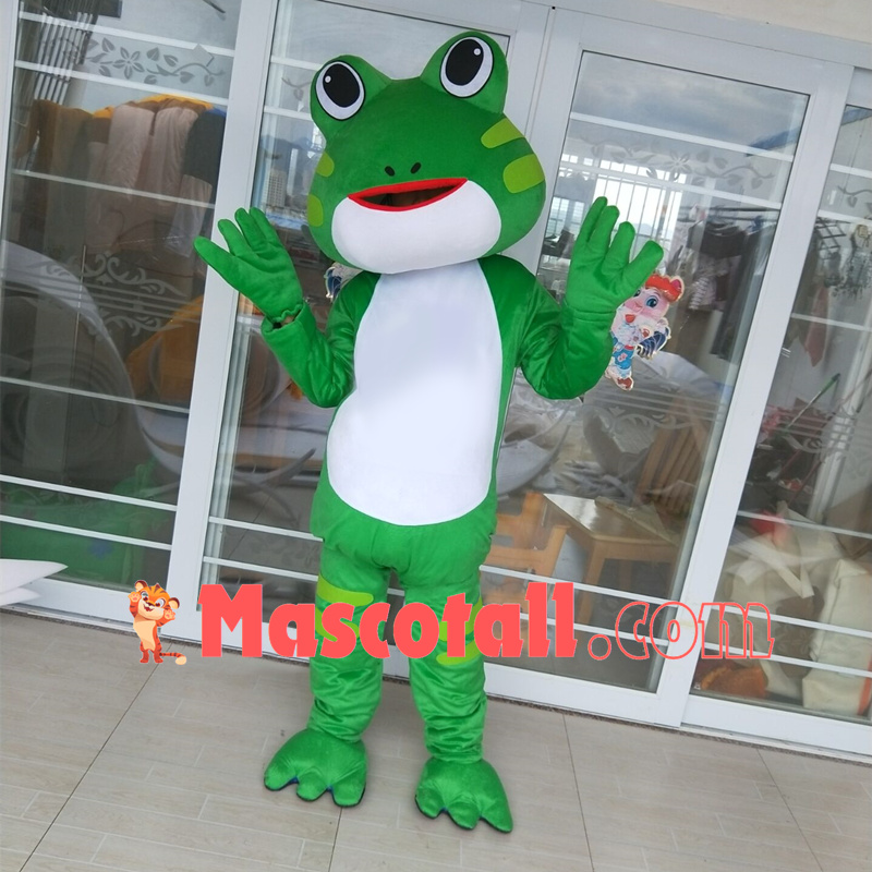 Sexy Big-eyed Frog With Red Lips Cartoon Mascot Costume